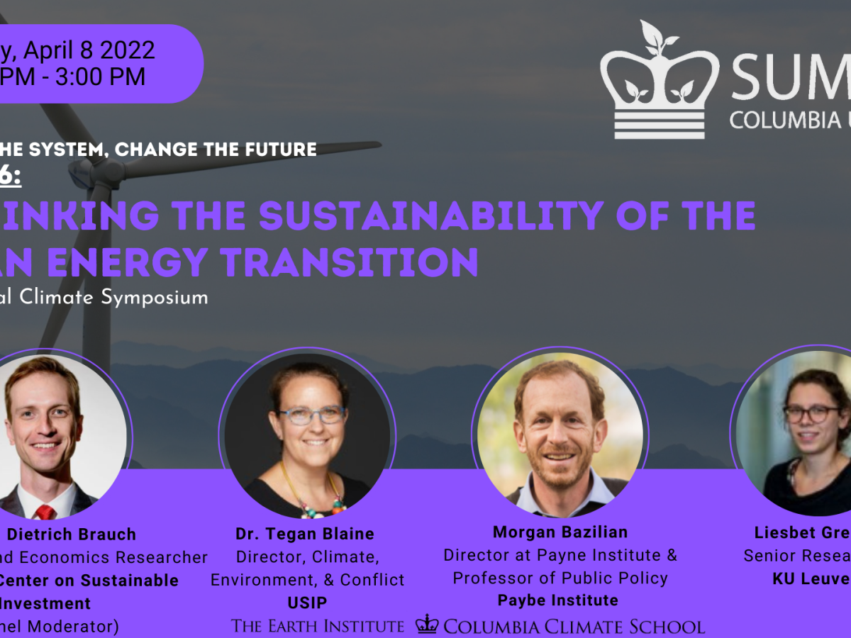Panel 6: Rethinking the Sustainability of the Clean Energy Transition